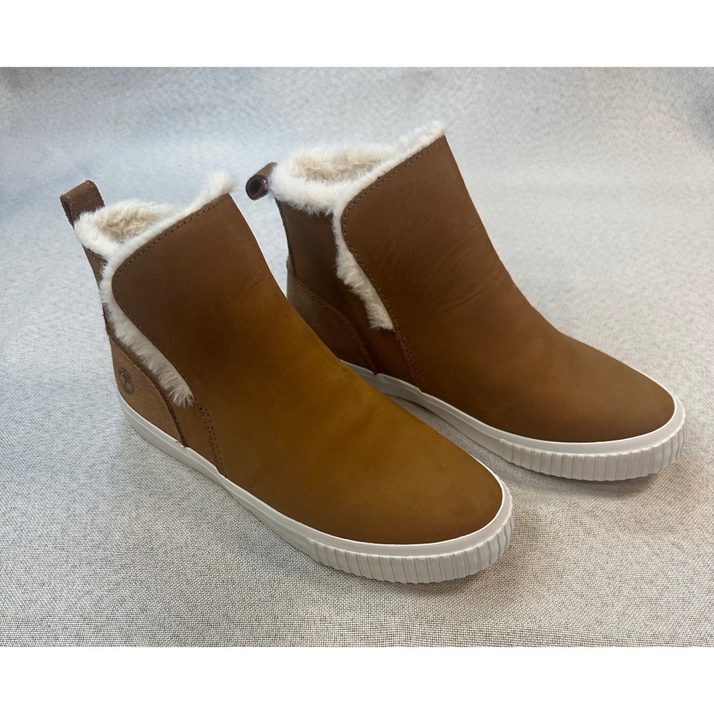 Timberland Skyla Bay Warm Lined Leather Boots Wheat Brown A2KWN Womens 6.5